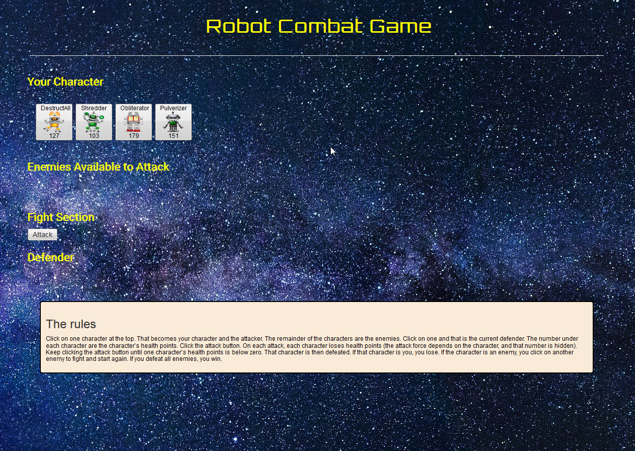 robot game screen