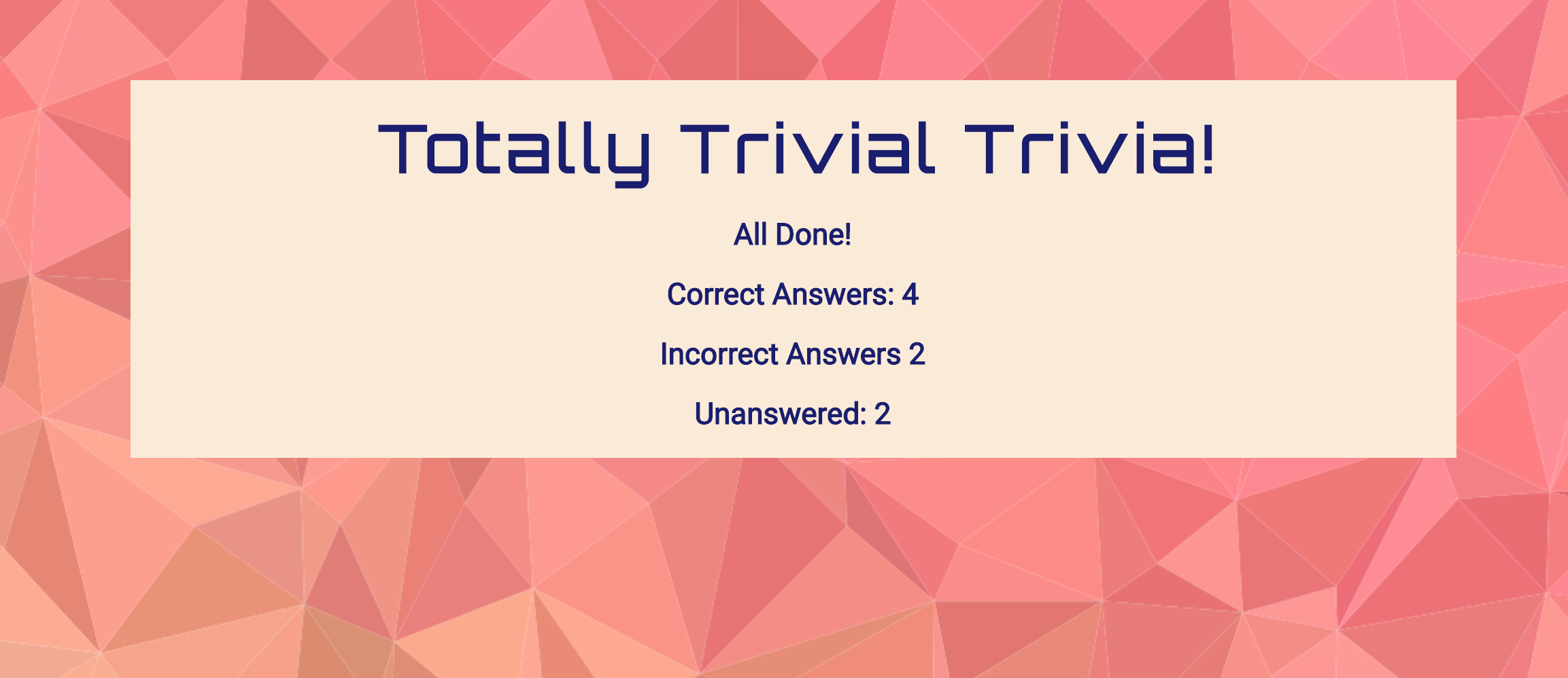 Trivia game